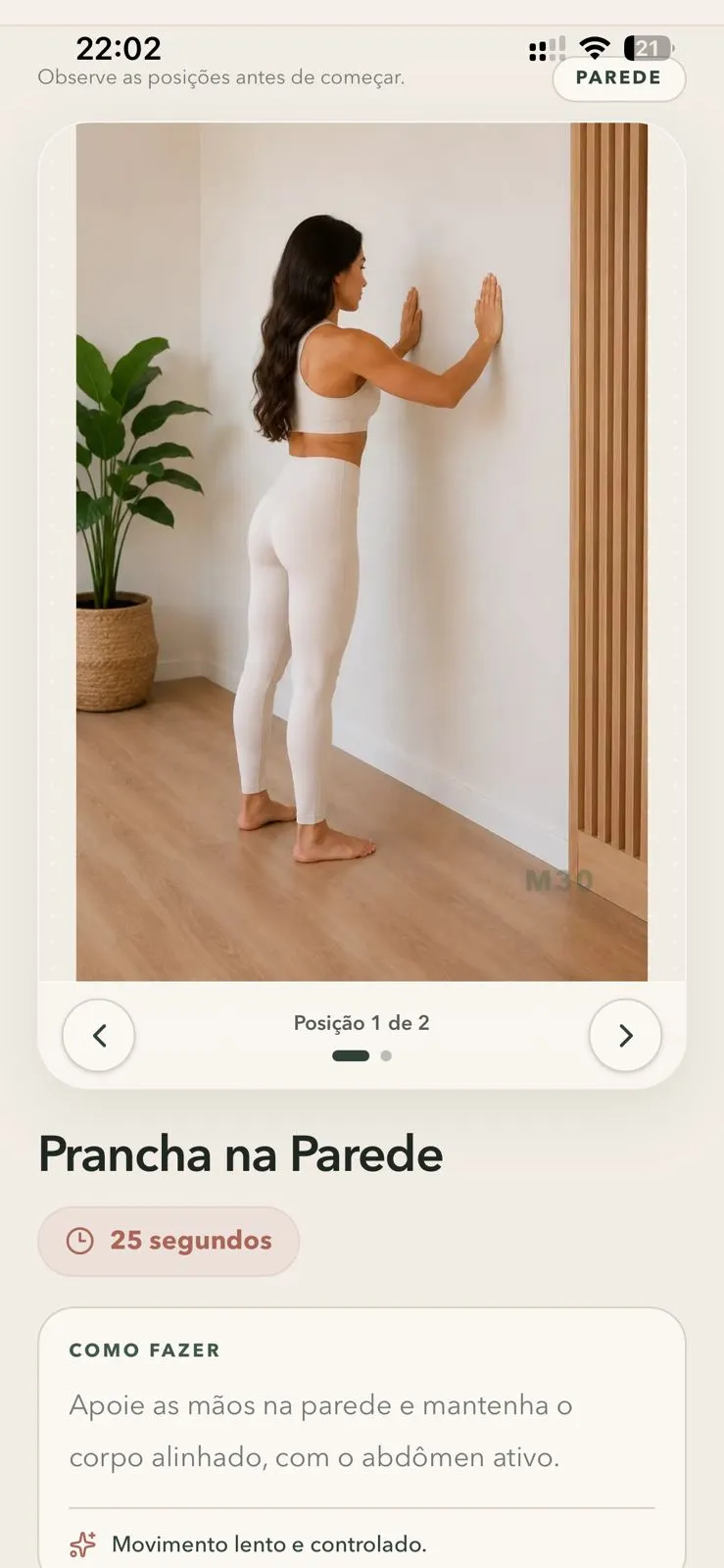 Prévia do aplicativo Movimento 30 em um celular